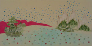 Chinees Landschap 2004 - Mixed Media on canvas - 45x90 cm