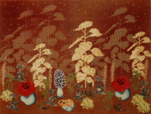 Botanische tuin 7 2007 - mixed media (acrylic en wallpaper) on canvas - 60x80cm