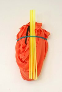 Soft sculpture 4 2015 - textile, plastic utensils- 66x21x32cm